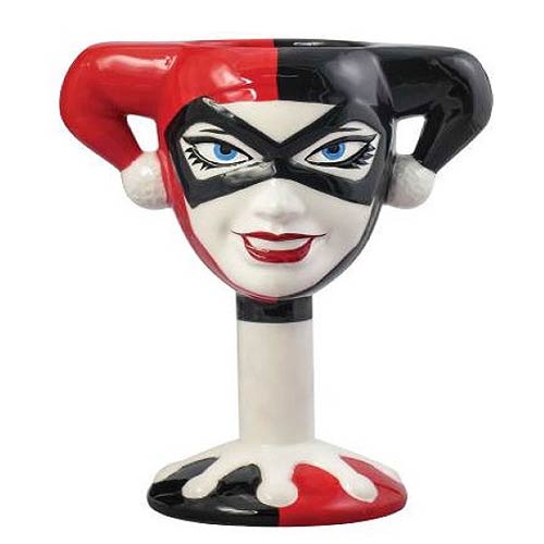DC Comics Official Harley Quinn Head Goblet Monogram Geek Bureau