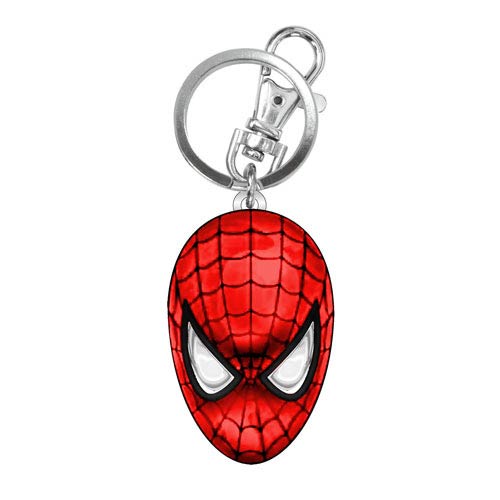 MARVEL Spider-Man Head Official Colour Pewter Keychain by Monogram