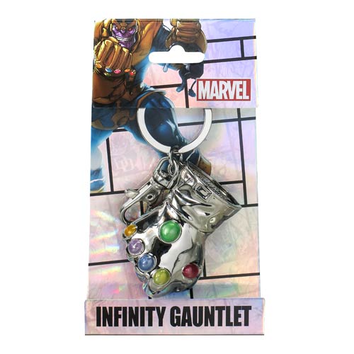 MARVEL Official Thanos Infinity Gauntlet Pewter Keychain by Monogram