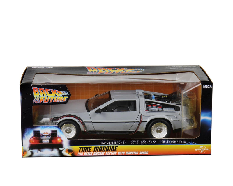 Back to the Future DeLorean Die Cast Vehicle Action Figure Collectibles NECA Geek Bureau