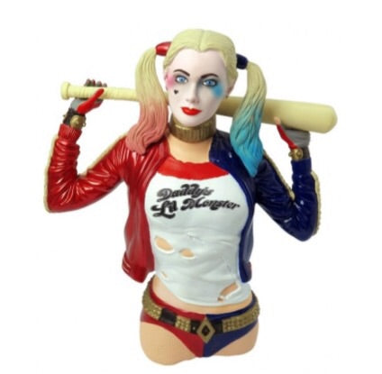 DC Comics Official Suicide Squad Harley Quinn Bust Bank by Monogram