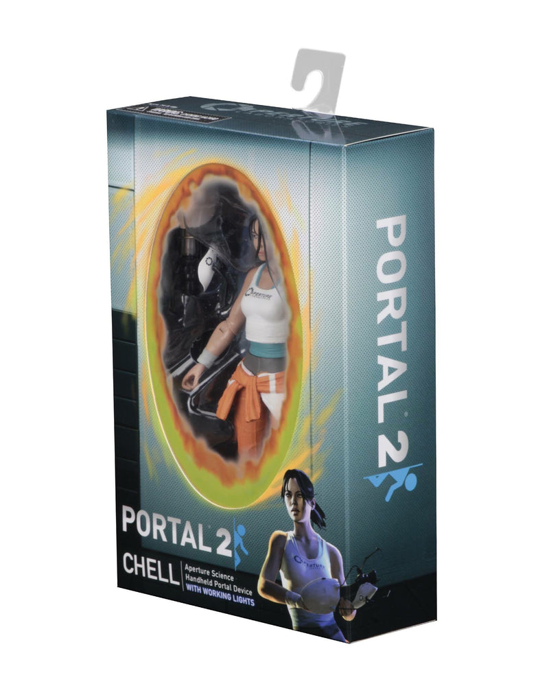 Portal Chell Official Figure with Light Up Handheld Portal Device NECA