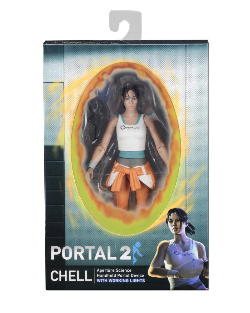 Portal Chell Official Figure with Light Up Handheld Portal Device NECA
